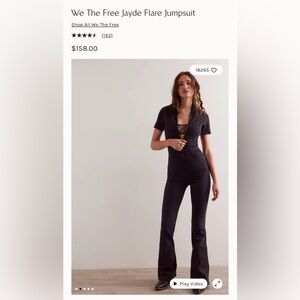 Free people denim stretch jumpsuit
